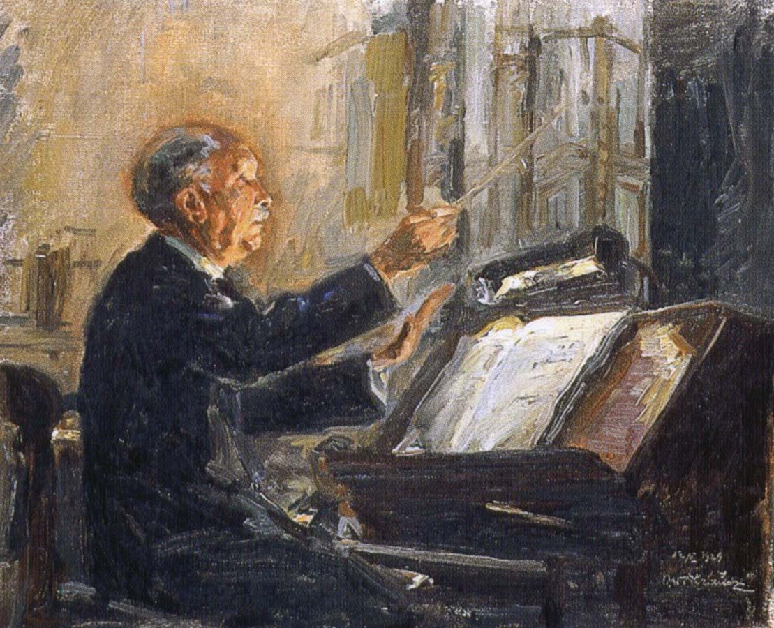 strauss directing an opera from the pit , by wilhelm viktor krausz